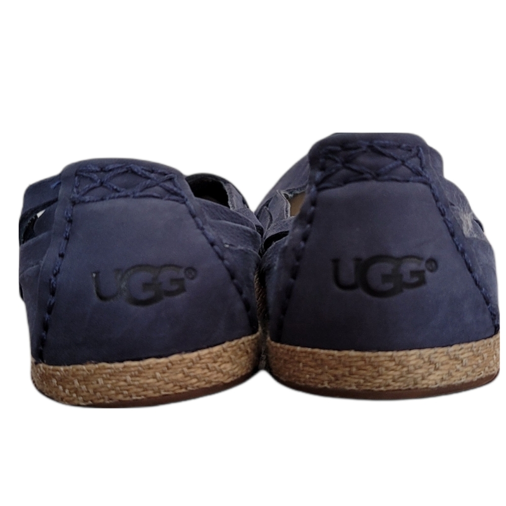 Uggs Women's Tippie Blue Leather Flats size 7 - Picture 3 of 7